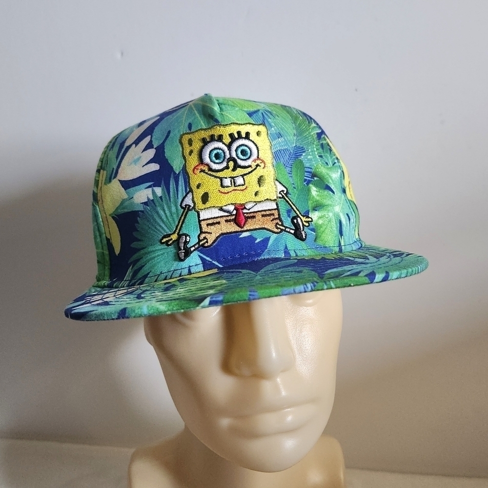 Nickelodeon SpongeBob Squarepants Tropical Blue Green Baseball Hat Cap